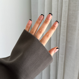 Pressing Nails Black French Gel