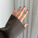 Pressing Nails Black French Gel