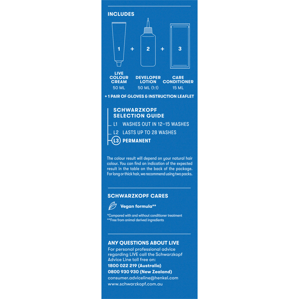 Schwarzkopf Live Colour Permanent 7-1 Med Ash Blnde