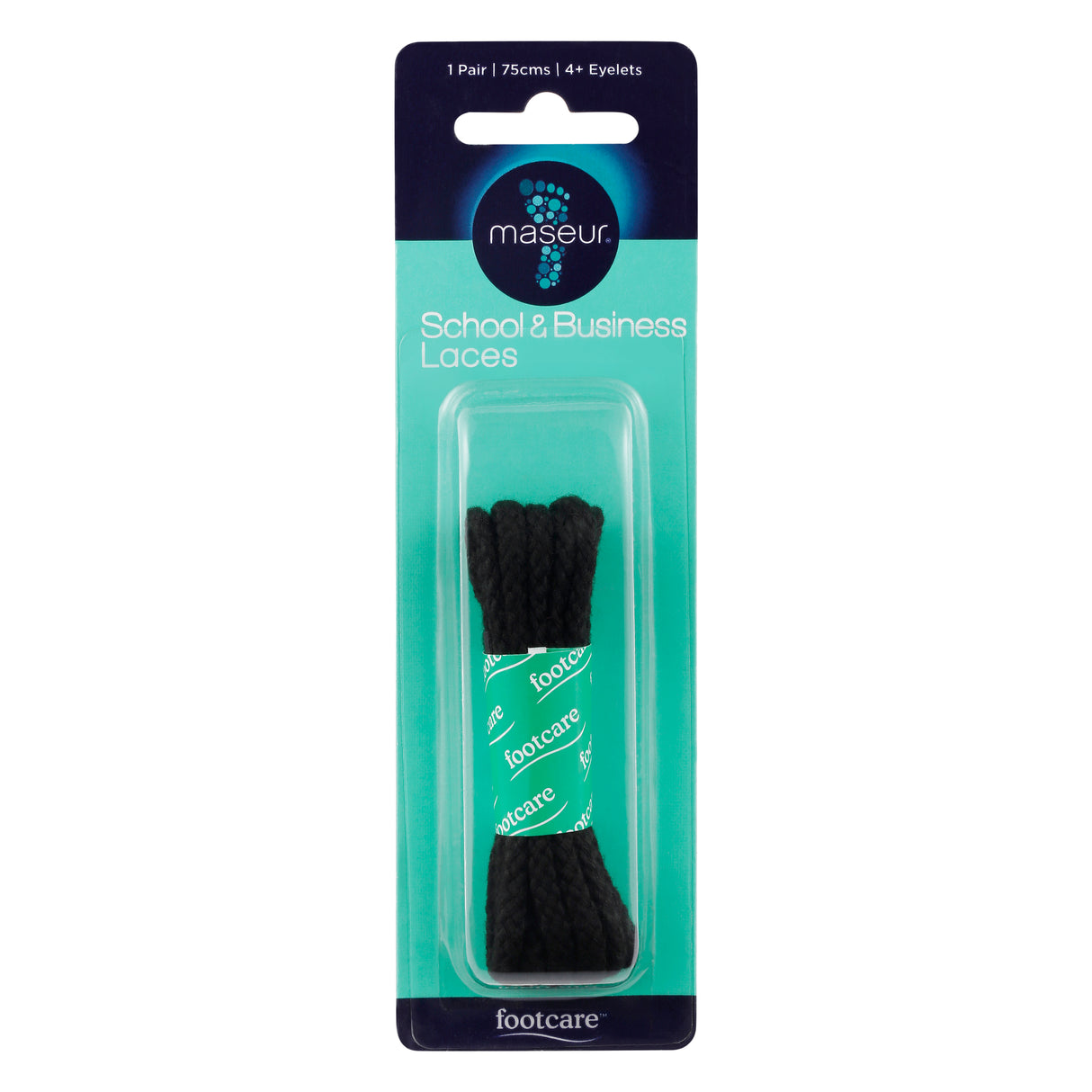 Footcare School & Business Laces Black 75cm