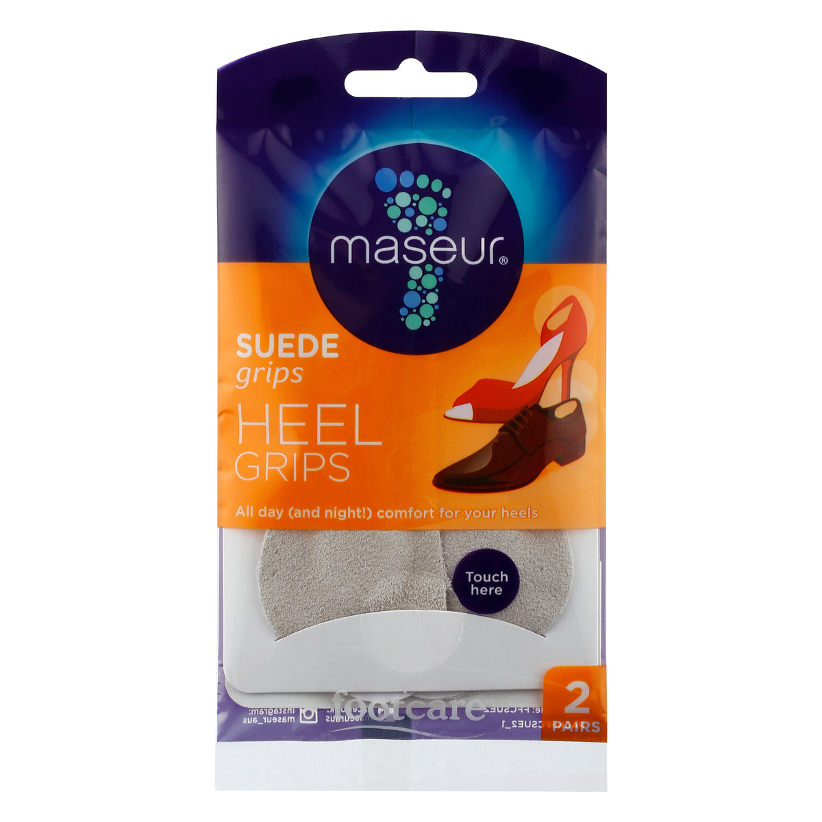 Footcare Suede Heel Grips, 2 pairs