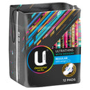 U by Kotex Regular Designer Series Ultrathins With Wings 12 Pack