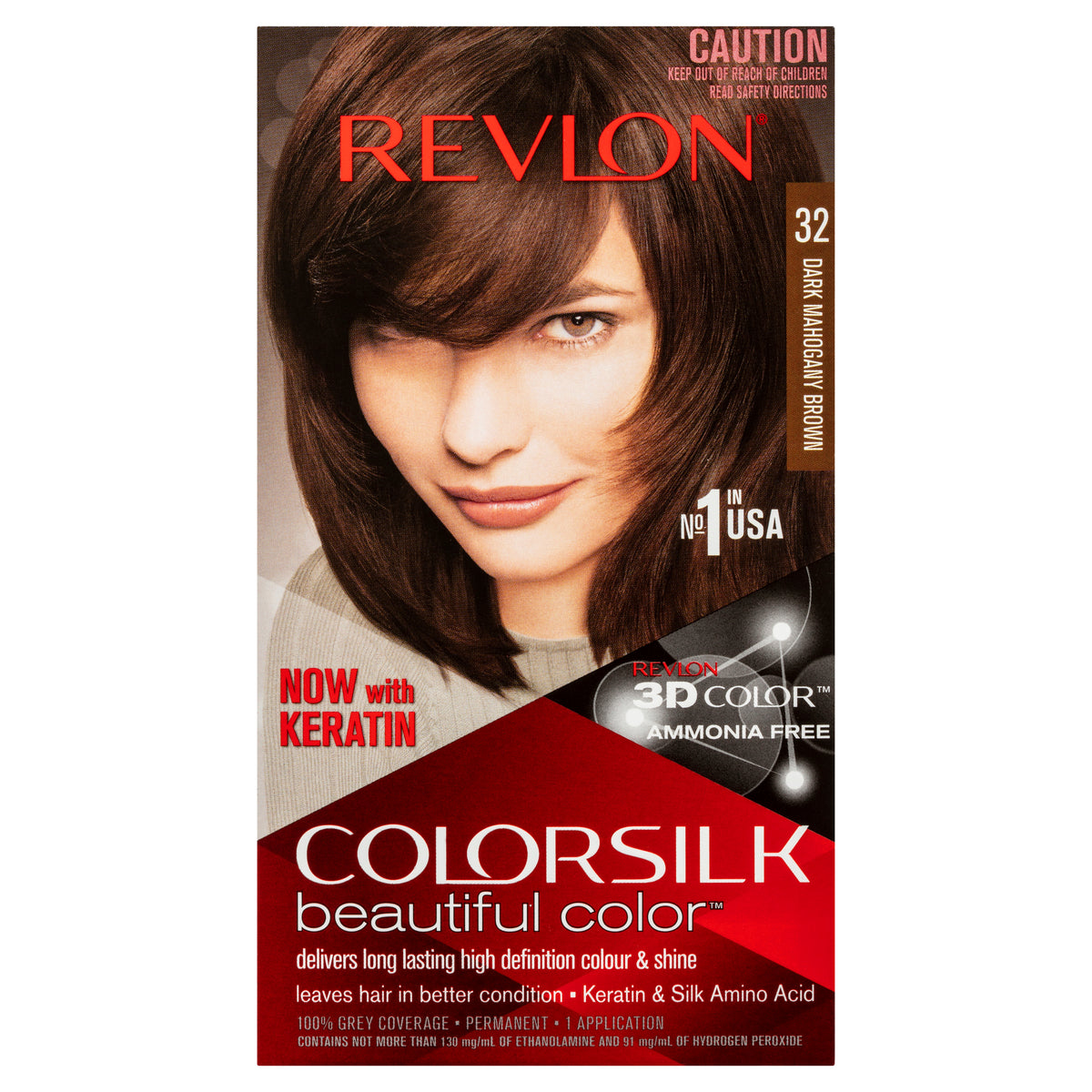 Revlon ColorSilk Beautiful Color 32 Dark Mahogany Brown