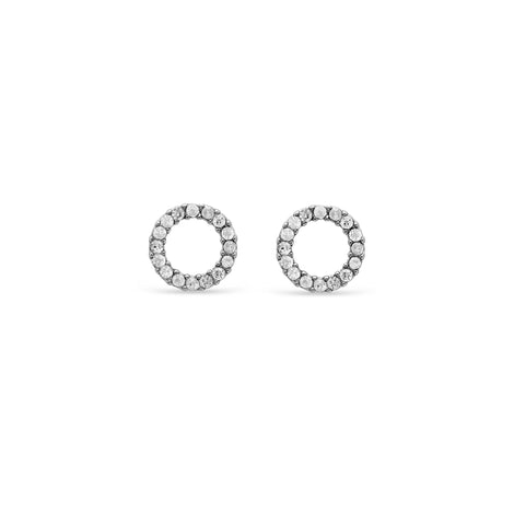 EarSense Small Crystal Circle Silver