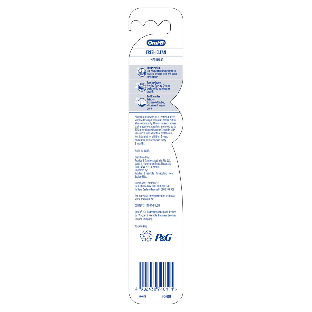 Oral-B  Fresh Clean 40 Medium 1pk