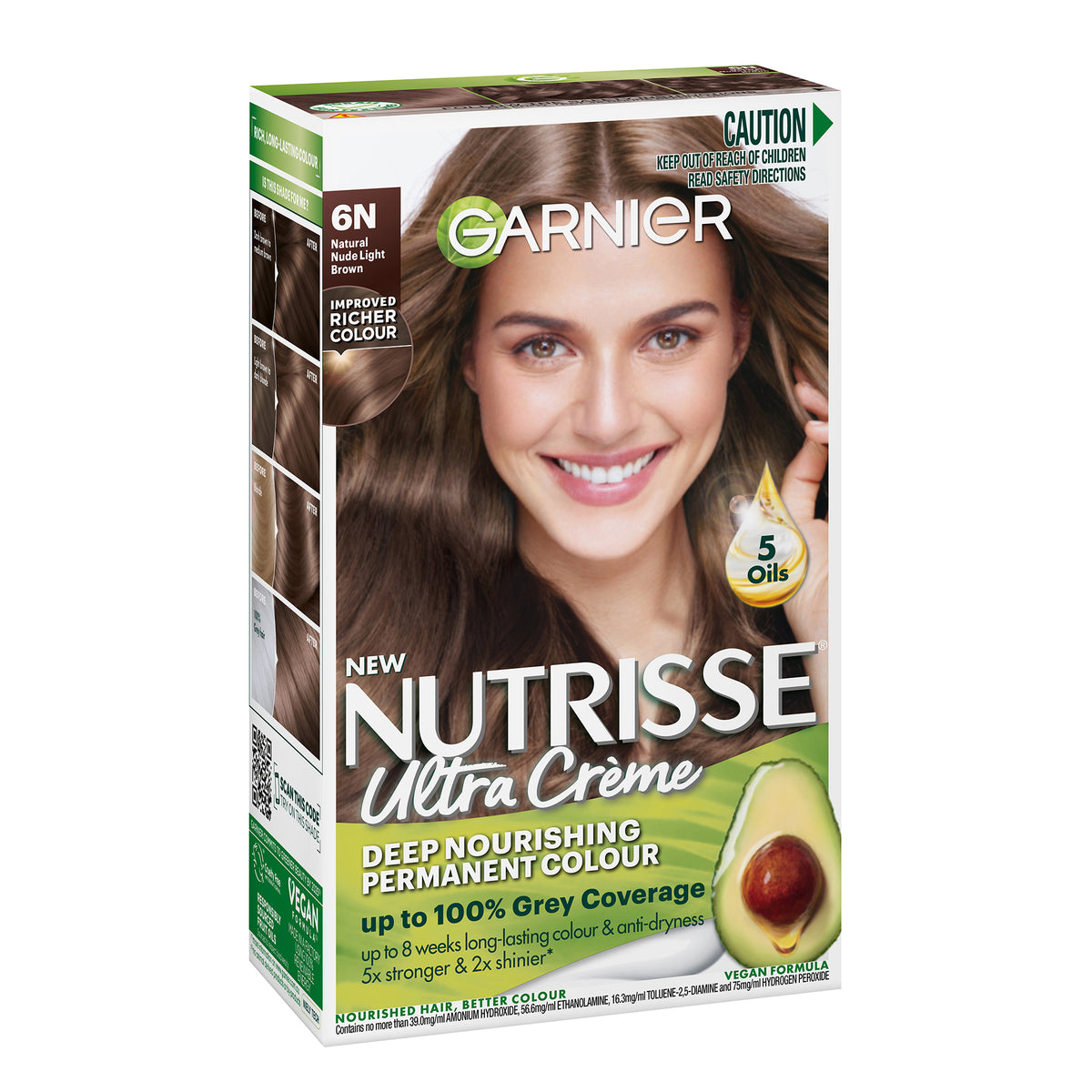 Garnier Nutrisse Permanent Hair Colour - 6N Nude Light Brown