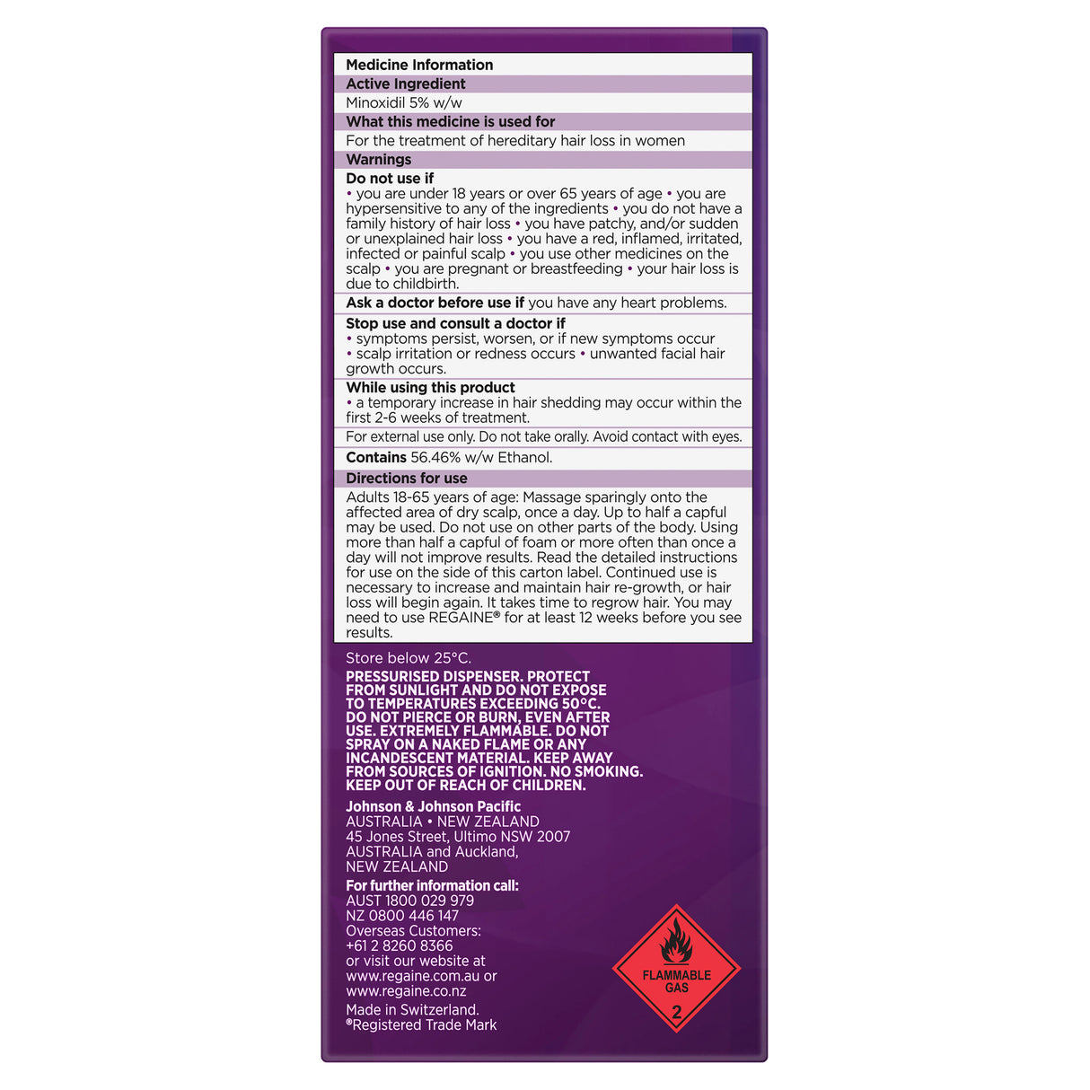 Regaine Women Foam 5% 120 g 4 Months Supply