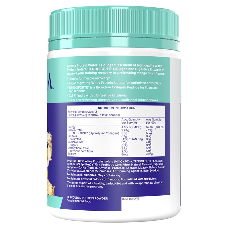 Athena Protein Water + Collagen Mango Crush 360g powder