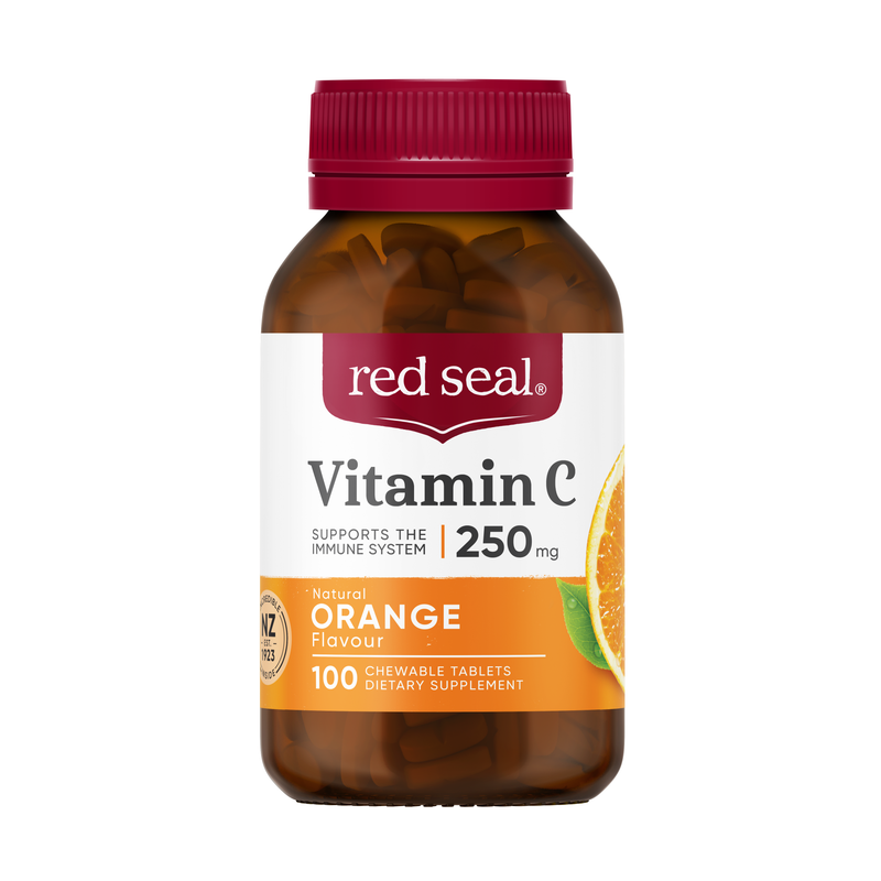 Red Seal Vitamin C 250mg with Natural Orange Chewables 100 Tablets
