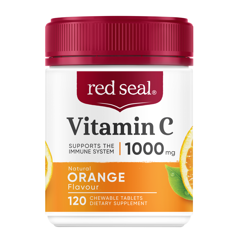 Red Seal Vitamin C 1000mg with Natural Orange Chewables 120 Tablets