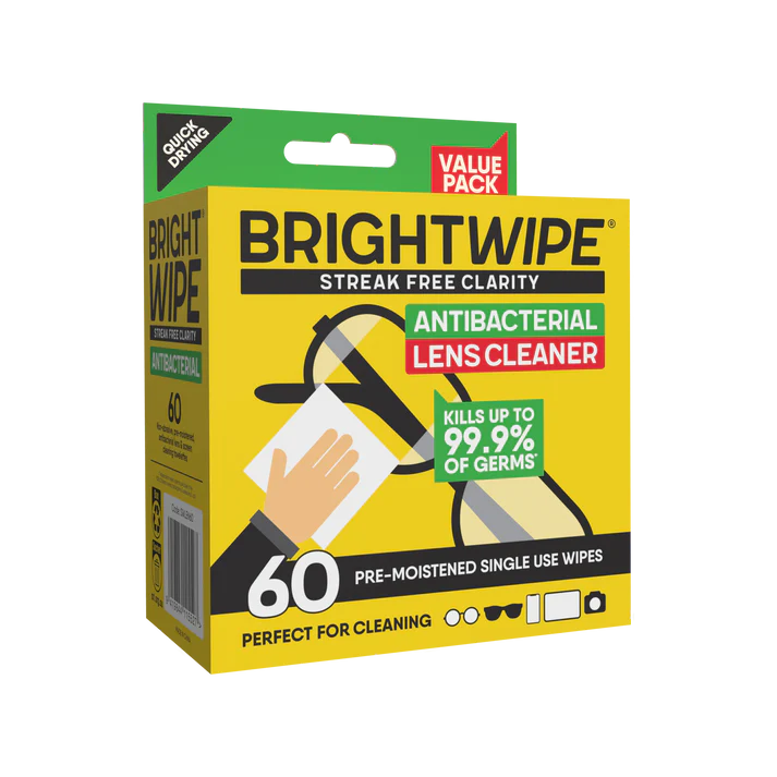 Brightwipe Antibacterial Lens Cleaning Wipes 60 Pack