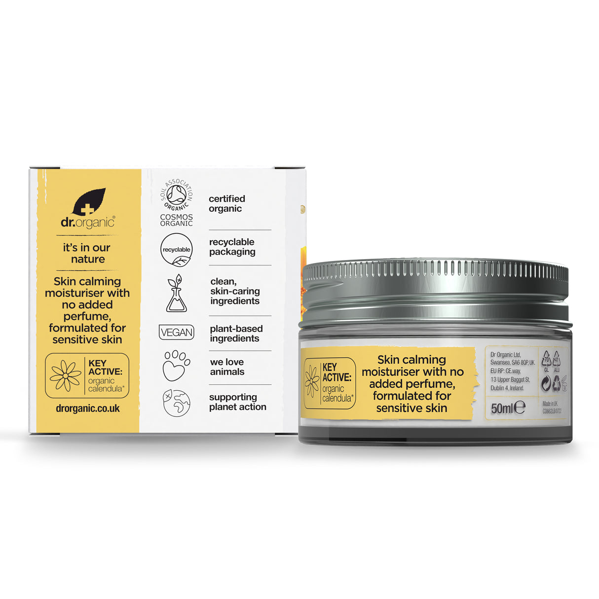 Dr. Organic Calendula Fragrance Free Moiturising Cream 50ml