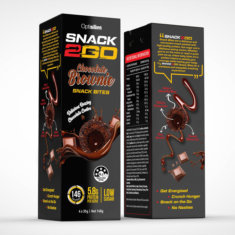 Optislim SNACK2GO Snack Bites Choc Brownie x4pk