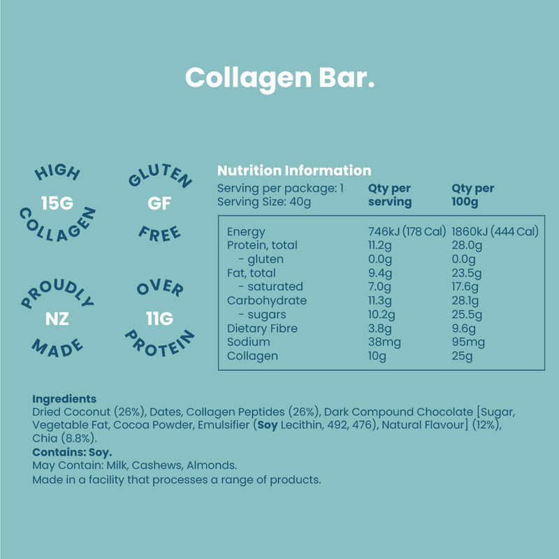 Nothing Naughty Collagen Beauty Bar Coconut & Chia 40g