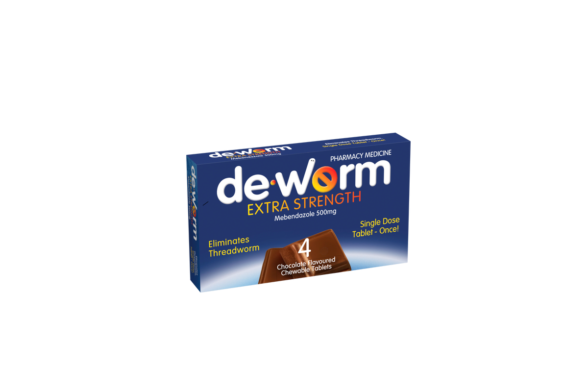 De-Worm 500mg Chocolate 4 Tablets