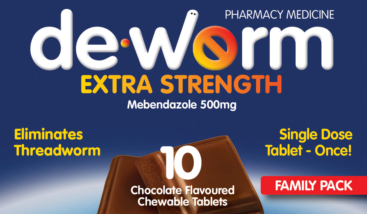 De-Worm Extra Strength Chocolate 10tabs