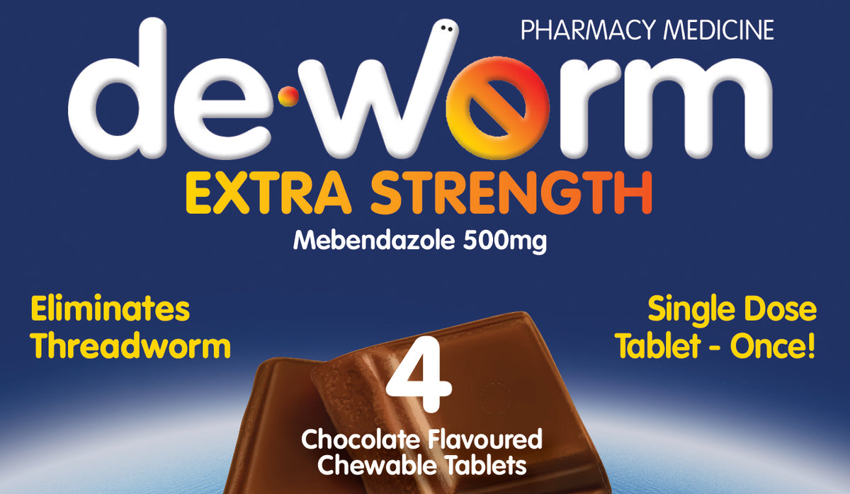 De-Worm 500mg Chocolate 4 Tablets