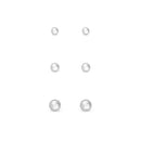 EarSense Trio Ball Studs Silver