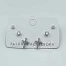 HB&Co 3 Pairs Studs/Cross Earrings