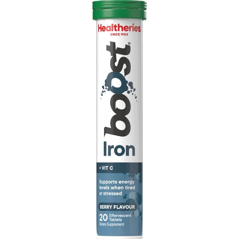 Healtheries Boost Effervescent Tabs Iron + Vitamin C Berry 20s