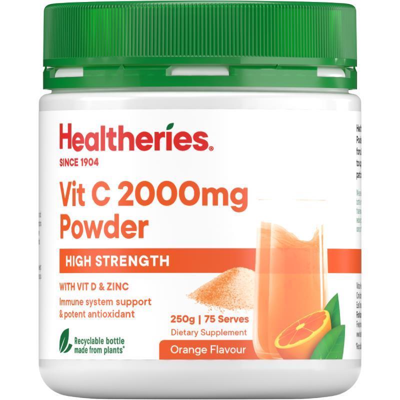 Healtheries High Strength Vitamin C 2000mg Powder 250g