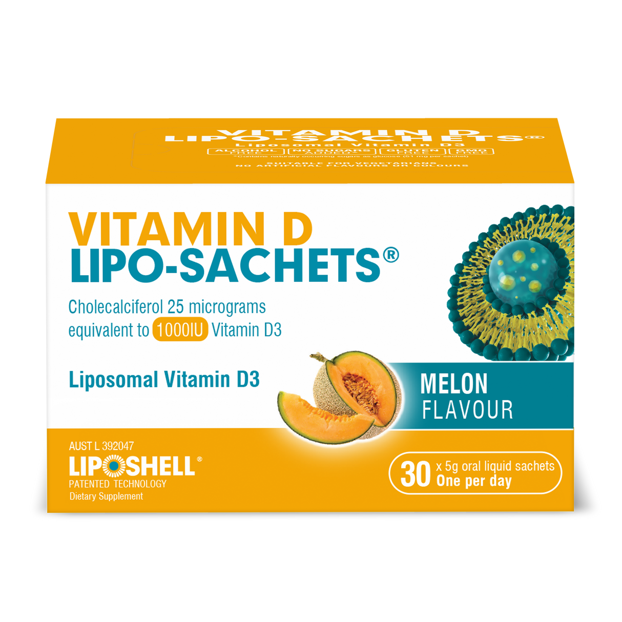 Vitamin D Lipo-Sachets® Melon Flavour 30 Sachets x 5g
