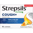 Strepsils Lozenges Herbal Cough Honey Lemon 32s
