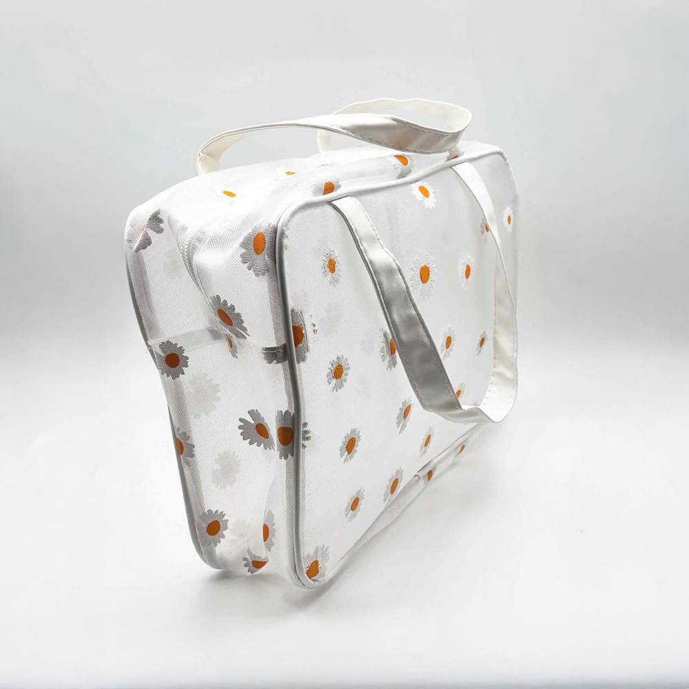 HB&Co Cosmetic Make Up Bag Sheer Flower