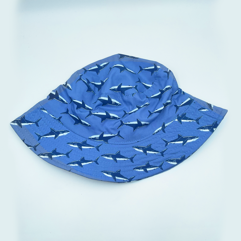 Shark Bucket Hat Blue Medium