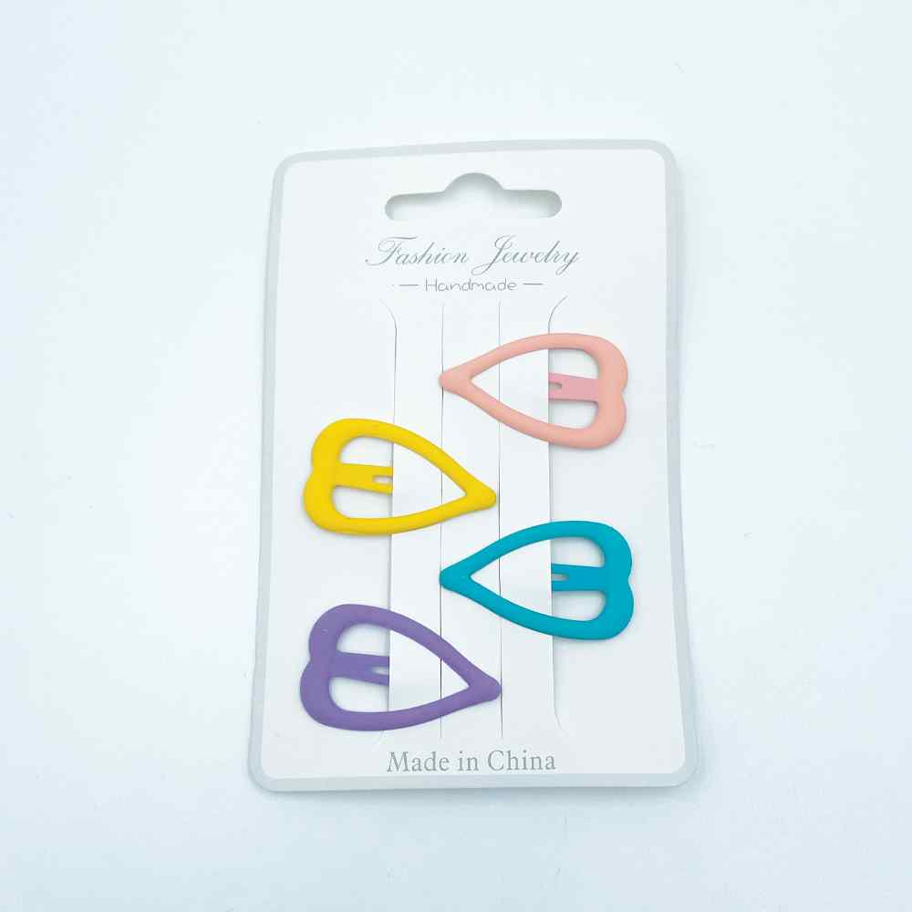 Fashion Jewelry Hair Clips Mini Hearts 4pk