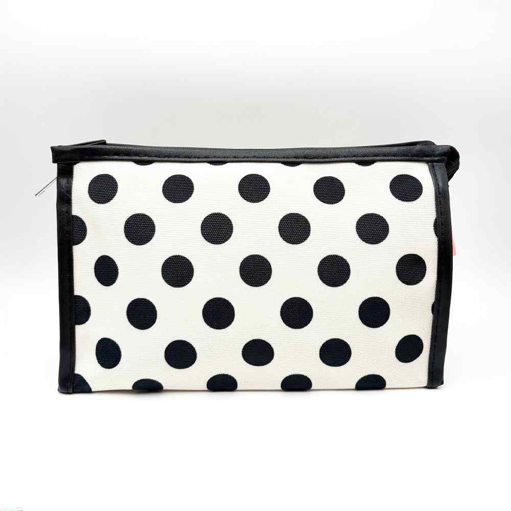 HB&Co Cosmetic Make Up Bag Spots White