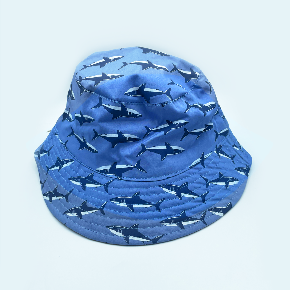 Shark Bucket Hat Blue Large