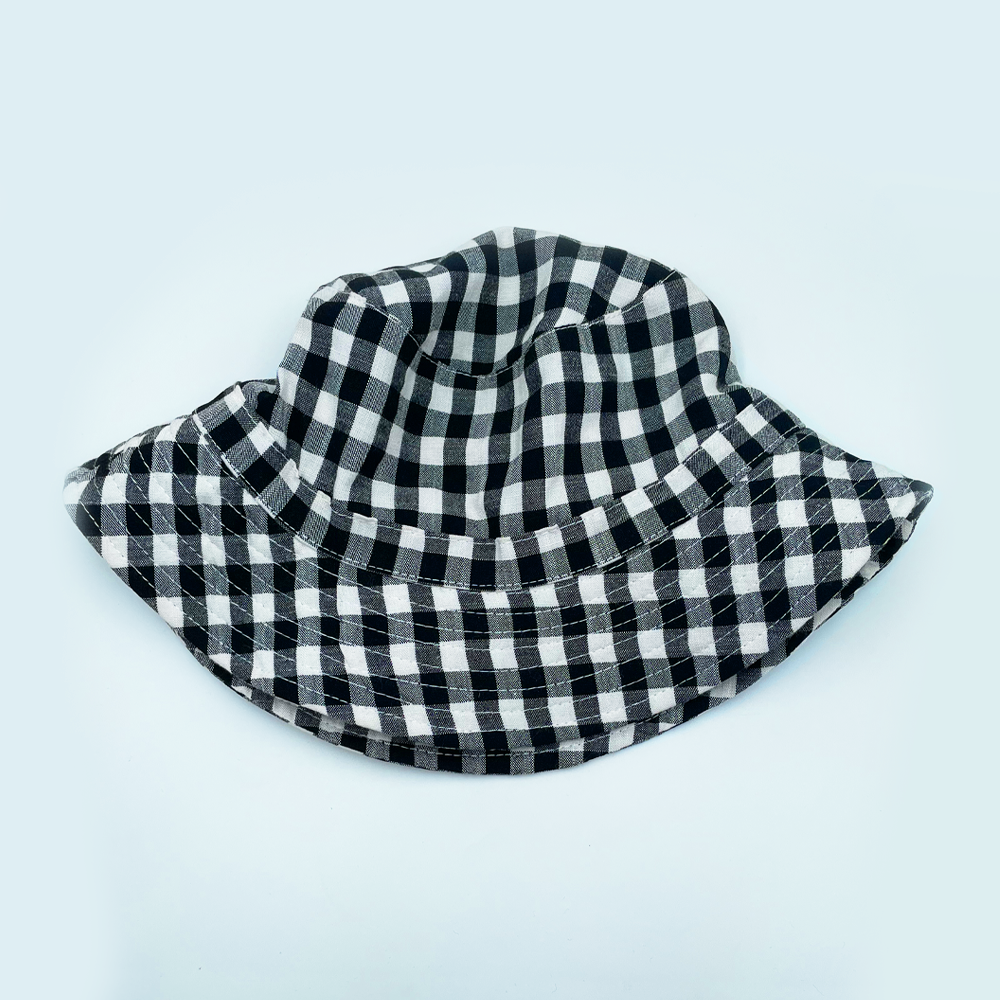 Gingham Bucket Hat Black & White Large
