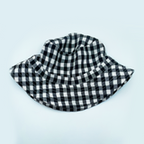 Gingham Bucket Hat Black & White Large