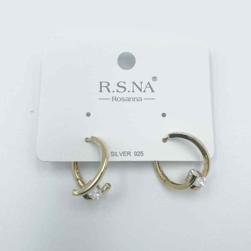 HB&Co Hoop with Diamond Silver Earring