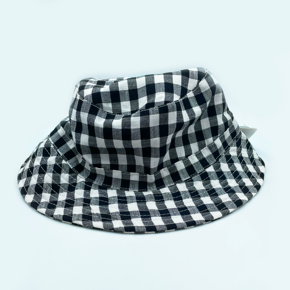 Gingham Bucket Hat Black & White Large