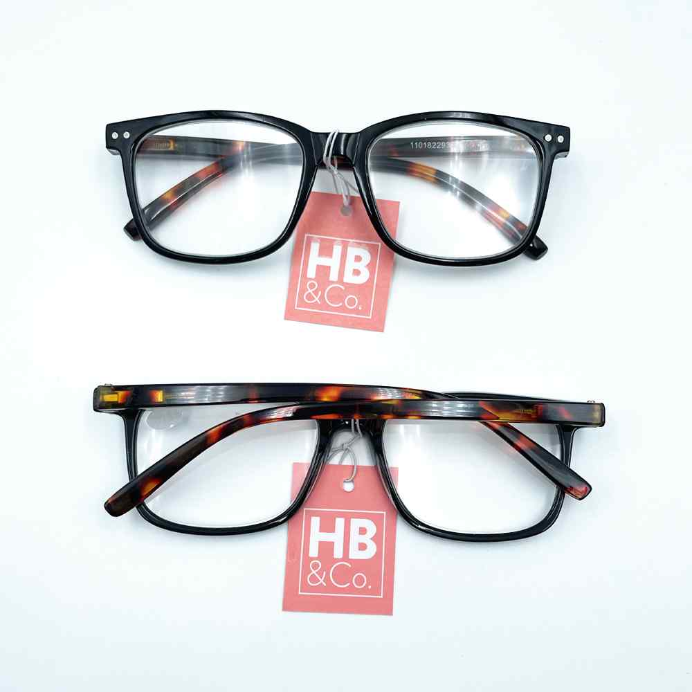 HB&Co Reading Glasses +1 Black and Tortoiseshell
