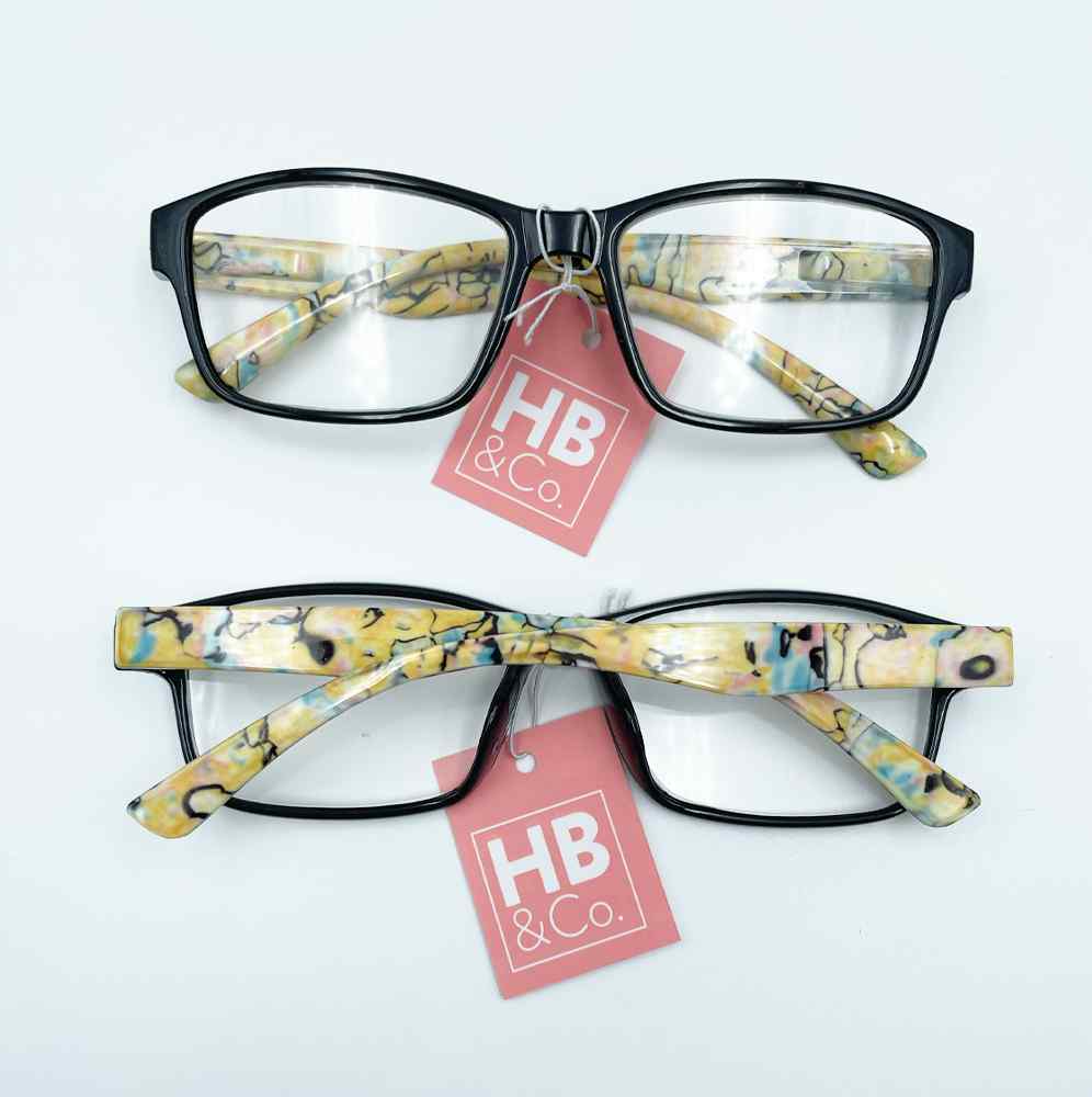 HB&Co Fashion Reading Glass +1 Black and Yellow