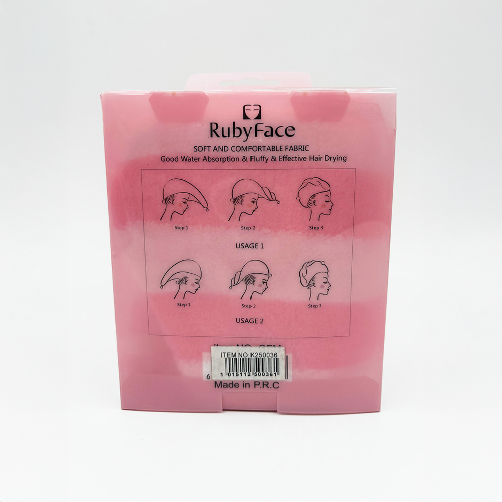 Ruby Face Hair Drying Towel Striped