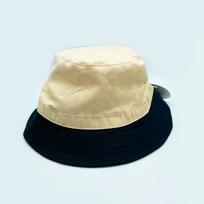 Basic Bucket Hat Black/Beige Small - Medium