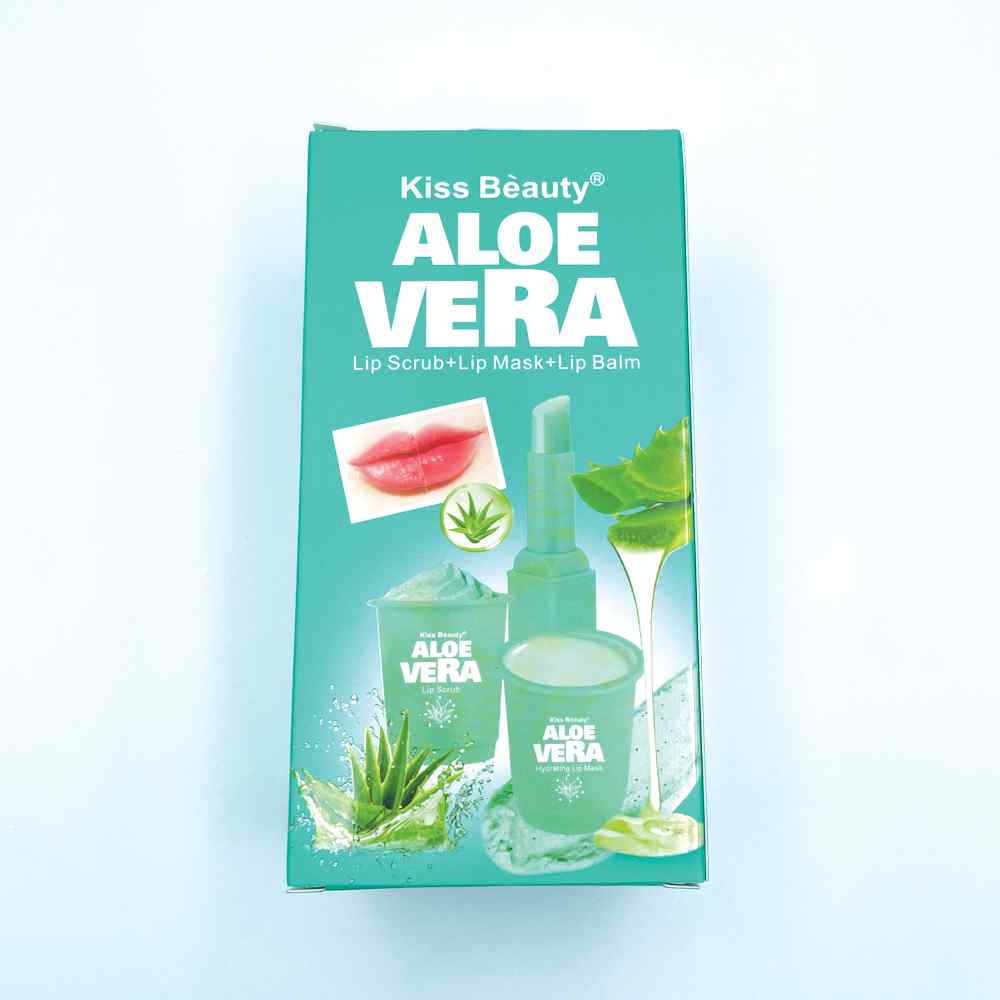 Kiss Beauty Aloe Vera Lip Scrub, Mask & Balm Set