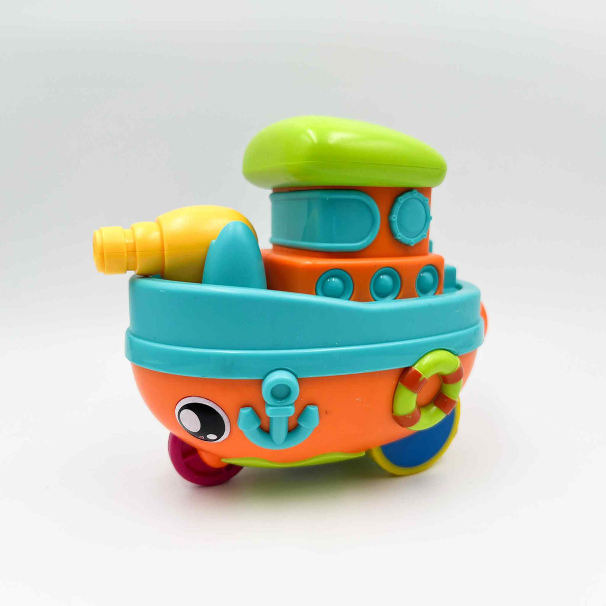 Toy boat with cannon asst. colours