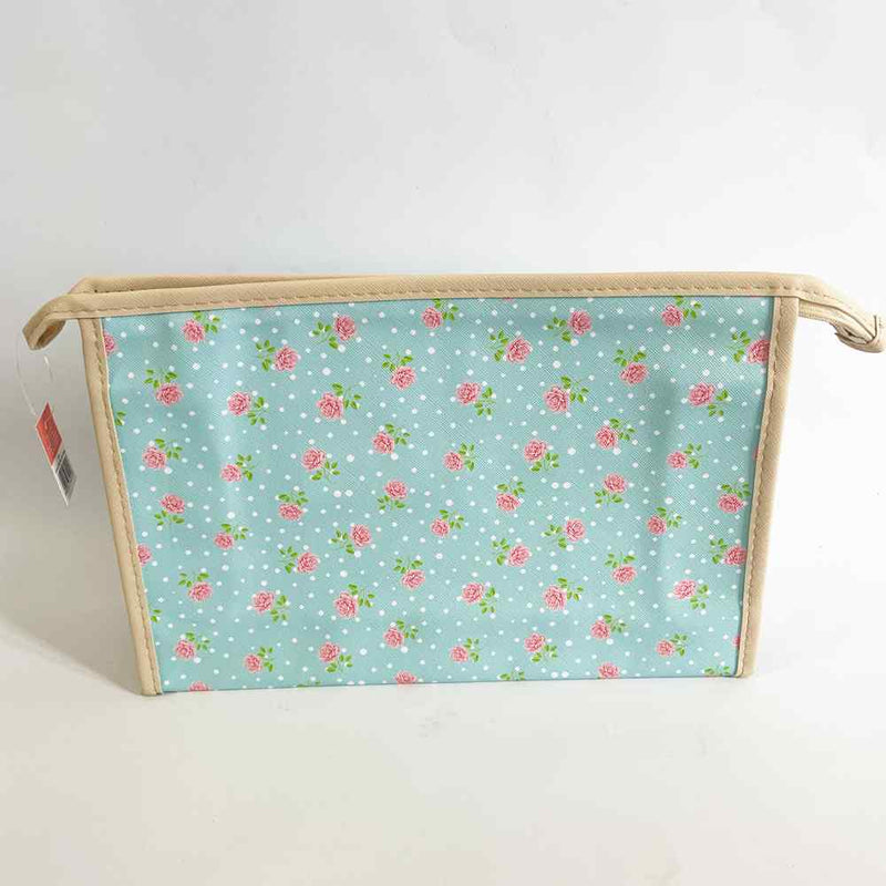 Cosmetic Bag Blue with Flowers