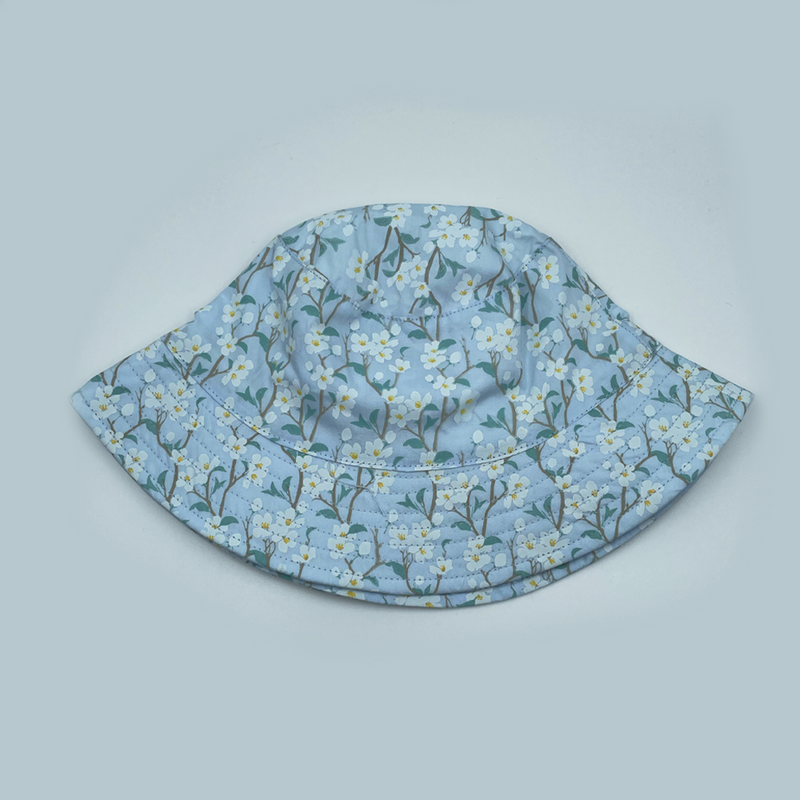 Floral Bucket Hat Baby Blue Small