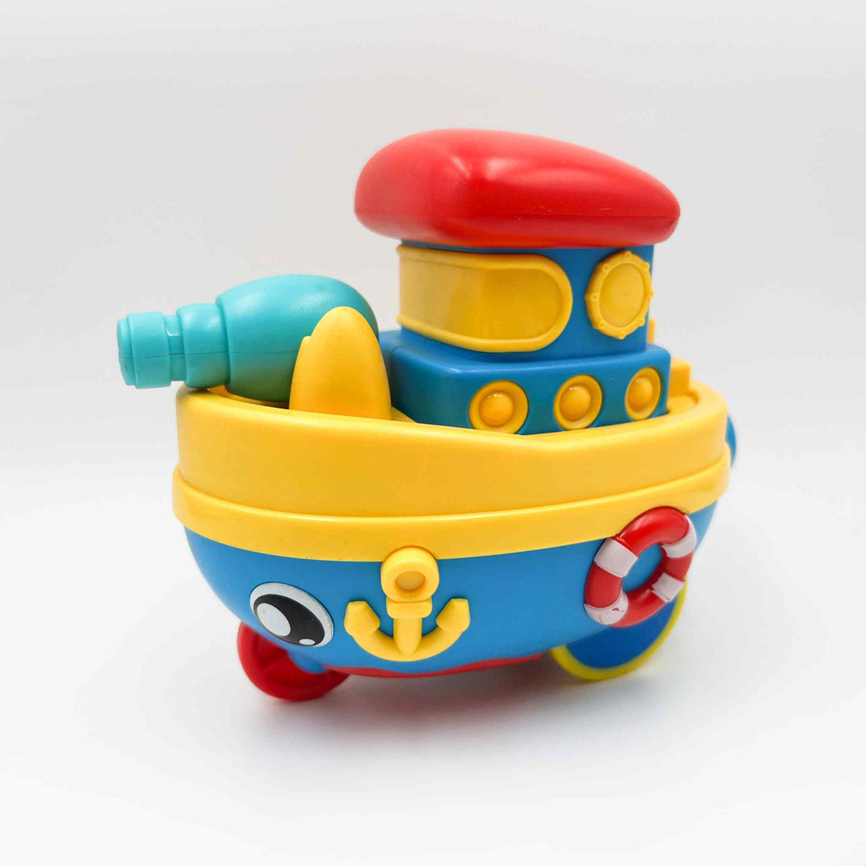 Toy boat with cannon asst. colours