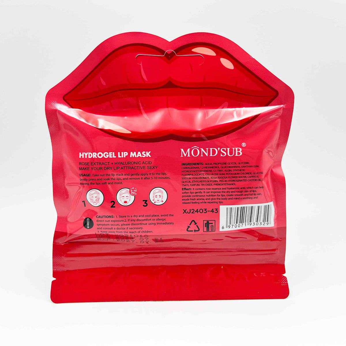 MOND'SUB Rose Hydrogel Lip Mask 6pk