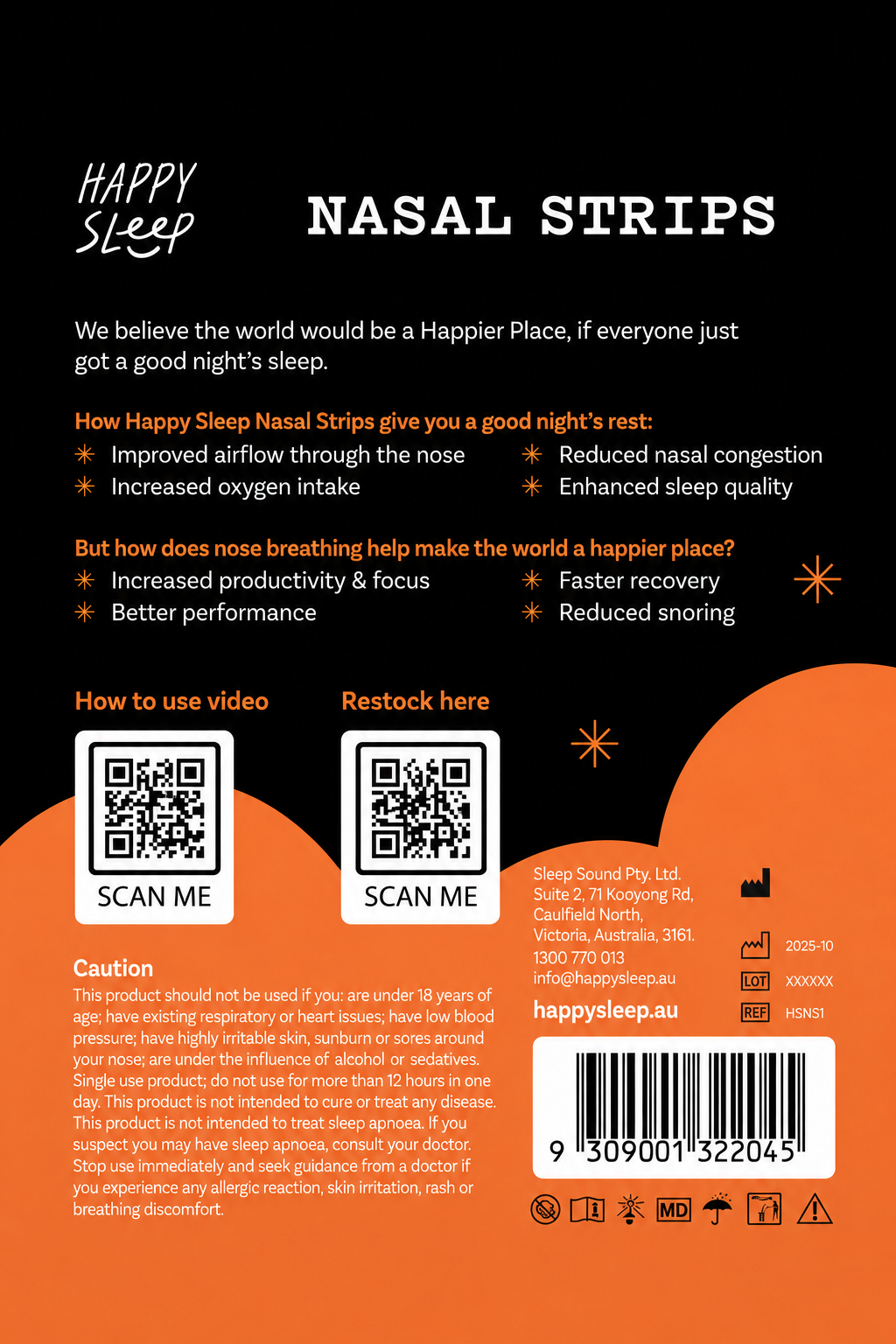 Happy Sleep Nasal Strips  - Clear