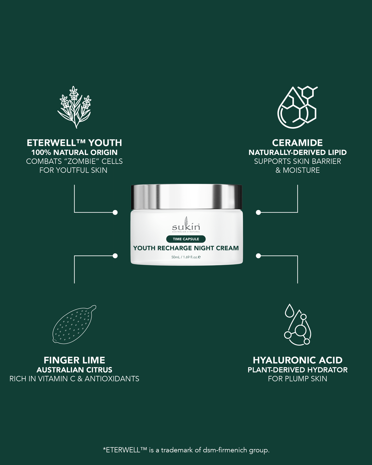 Sukin TIME CAPSULE YOUTH RECHARGE NIGHT CREAM 50ML