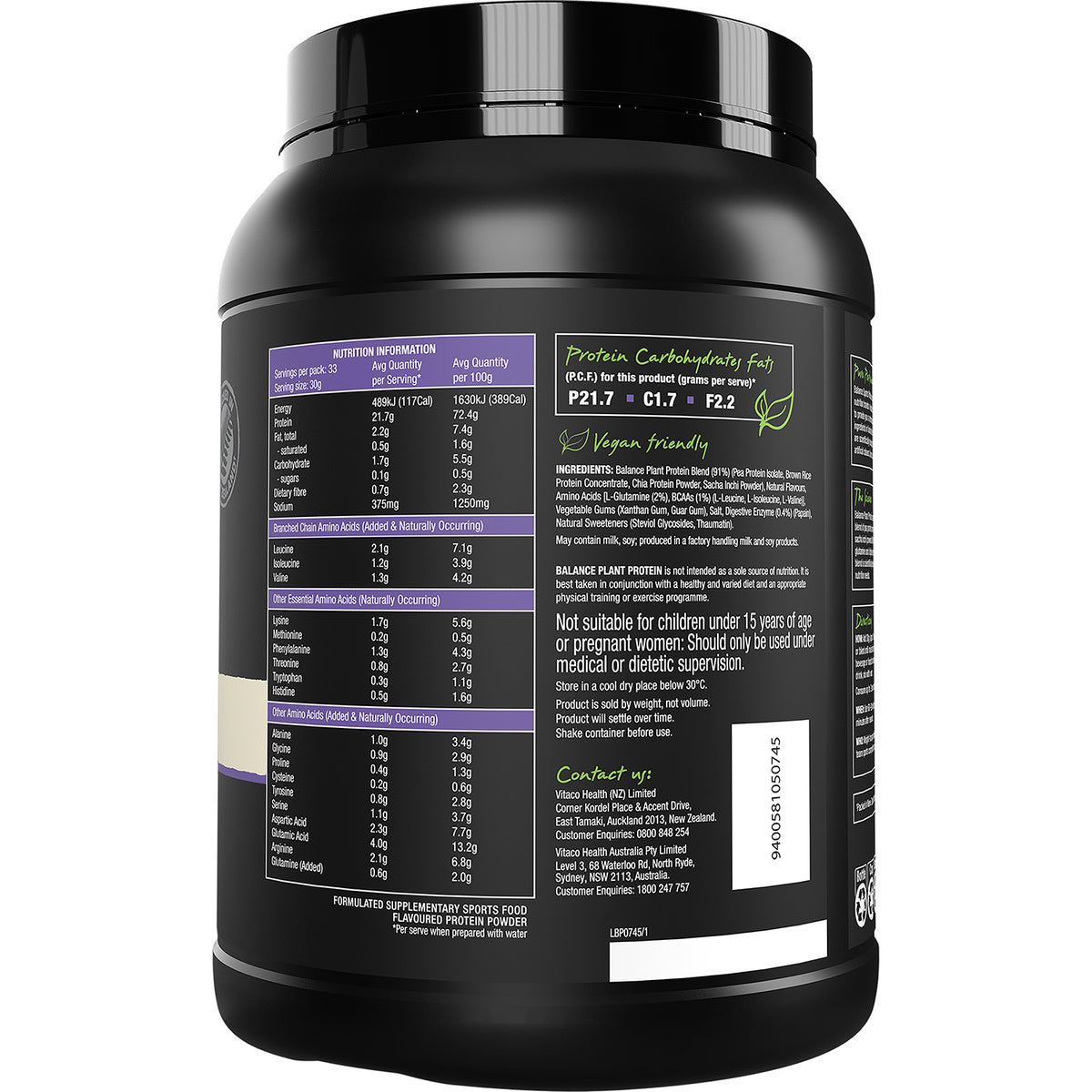 Balance Plant Protein Vanilla 1 kg