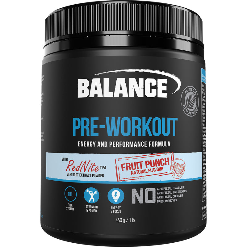 Balance Pre-Workout with RedNite Powder Fruit Punch 450g